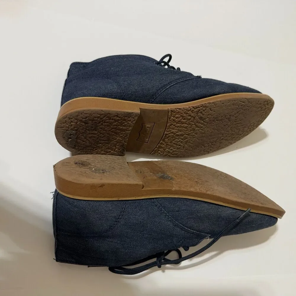 Levi's Blue Denim Lace Ankle boots Jeans Shoes Men's Size 8.5 casual